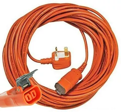 Power Cable For FLYMO Lawnmower Hedge Trimmer Mains Lead Plug - 20  Metre • £17.99