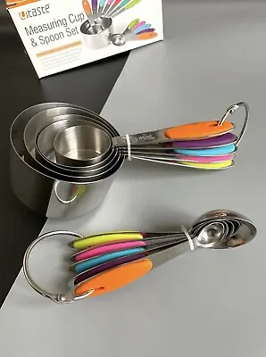 £10.99 • Buy 10Pcs Stainless Steel Measuring Cups Spoons Set Kitchen Baking Kit Teaspoon Tool