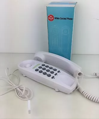 Argos B100 White Corded Single Phone Wall Mountable Telephone. Tested New Boxed • £8.99