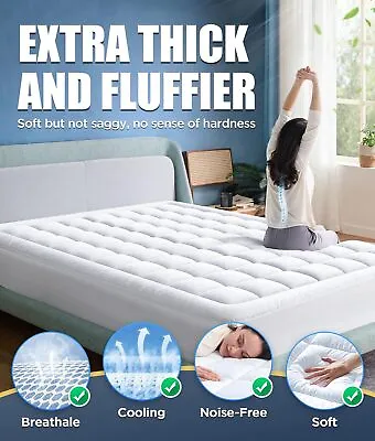 Memory Foam Mattress Pad Queen For Pressure Relief Strong-Support & Ultra-Cozy  • $29.99