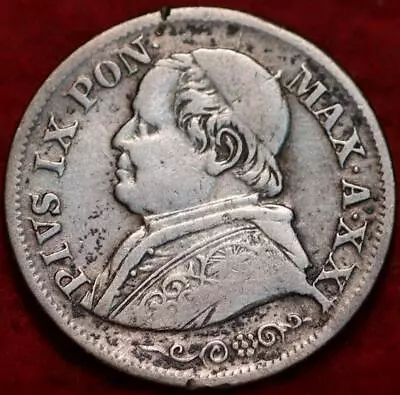 1867 Italy Vatican 10 Soldi Silver Foreign Coin • $5.50