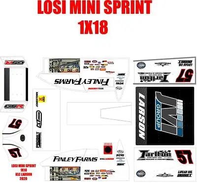 $25 • Buy Losi Mini Sprint, Slider 1/18  Wrap Kit Decal Sticker KYLE LARSON 2020