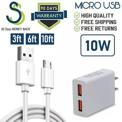 10W Wall Charger + Micro USB For Cable Motorola Xoom 2 Tablet MZ615 MZ616 [S10 • $8.99