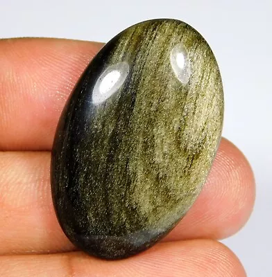 100% Natural Silver Obsidian Cabochon Hand-polished Loose Gemstone 38.ct Uz=301 • $11.42