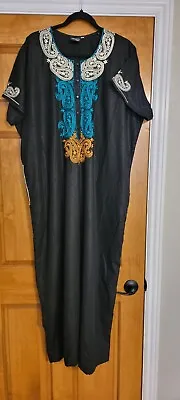 Plus Size House Dress Figire Fine XXL Moomoo Mumu Nightgown Embroidered India • $18.97