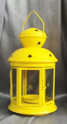 $15 • Buy IKEA Lantern Candle Lamp Yellow Metal And Glass Design