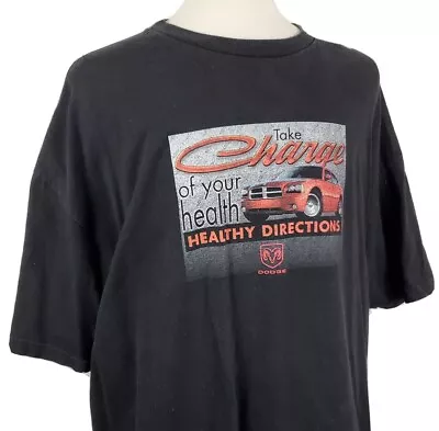 Vintage Dodge Charger T-Shirt 3XL Black Crew Cotton Mopar Healthy Directions USA • $17.99