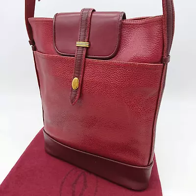 Cartier Must De Cartier Shoulder Bag Leather Bordeaux • $178.90