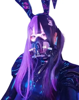 $163.16 • Buy Cyberpunk Half Face Mask Portrait Steampunk Warrior Women Cospaly Festival Props