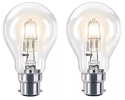£5.99 • Buy 2 X Eco Classic Halogen GLS Energy Saving Light  Bulbs BC B22  28W Dimmable