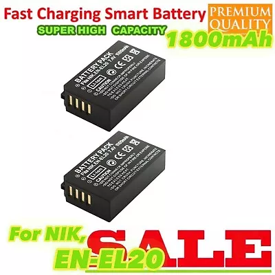 2x1800mA EN-EL20 ENEL20 Battery For Nikon Coolpix A Coolpix P1000 P950 EN-EL20A • $28.77