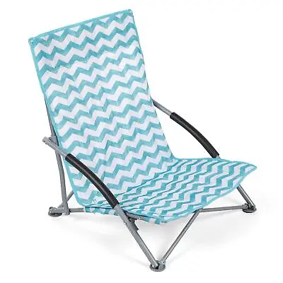 Low Folding Beach Camping Caravan Chair - ALL COLOURS - NEW 2023 • £19.29