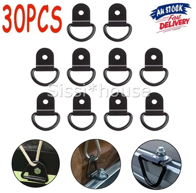 $15.56 • Buy 30PCS Heavy Duty D-Ring Tie Down Stainless Steel Anchor Point Black Universal OZ