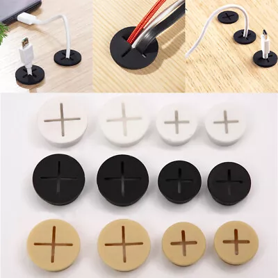 £2.03 • Buy Desk Cord Grommet Flexible Silicone Cable Hole Cover Wire Organizer Office
