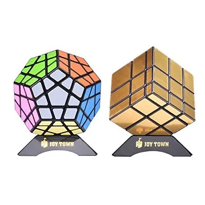 JoyTown Bundle Pack Speed Cube Set Of 2 Megaminx Speedcubing Gold Mirror Cube  • $23.32