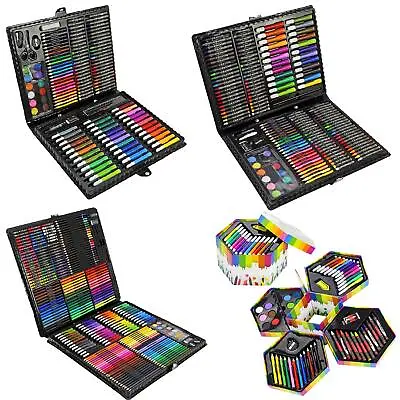 £12.95 • Buy Childrens/Kids Plastic Art Case Colour Paints Pencil Crayons Felt Tip Pens Set