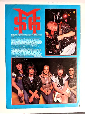 Michael Schenker Group / Gary Barden / Band Magazine Full Page Pinup Poster • $12.99