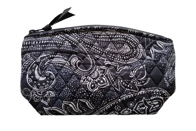 NWT Vera Bradley Medium Travel Cosmetic In Stellar Paisley Black Quilted Cotton • $23.99