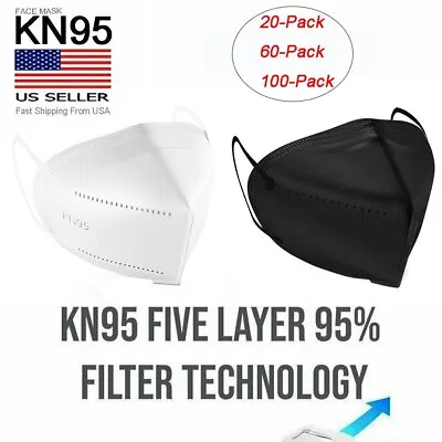 20/50/100 PCS KN95 Protective 5-Layer Disposable Mask Adult Respirator US Stock • $13.29