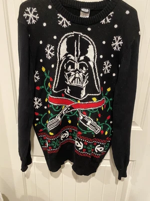 $29.99 • Buy Star Wars Mens Darth Vader Ugly Christmas  Sweater Black Pullover Large EUC