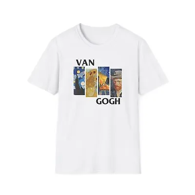 Van Gogh T-shirt Vincent Starry Night Sunflowers Cafe Terrace Grey Felt Hat Art • $19.99