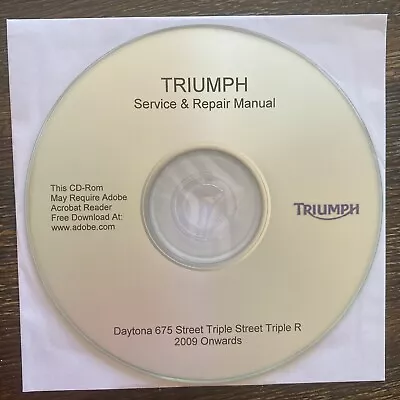 TRIUMPH Daytona 675 Service & Repair Manual CD-ROM NEW • $19.97