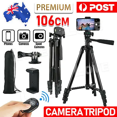 $16.35 • Buy Professional Camera Tripod Stand Mount Remote + Phone Holder For IPhone Samsung