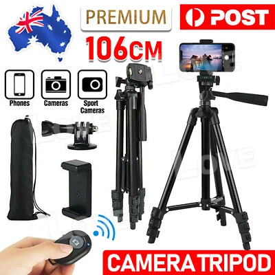 Professional Camera Tripod Stand Mount Remote + Phone Holder For IPhone Samsung • $14.85