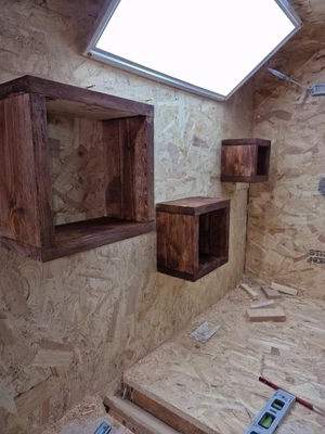 £13 • Buy Pine Wood Wooden Wall Cubes Cube Shelves Display Storage Unit, Floating, Rustic