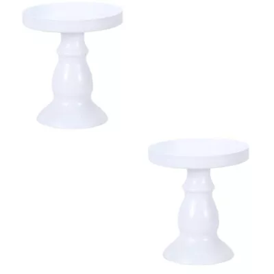  2 PC Metal Cake Stand Tray With Lid Round Dessert Holder Paper Cup • £13.25