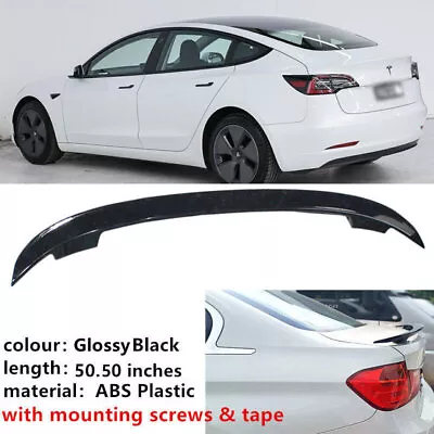 Universal Gloss Rear Trunk Spoiler Lip Wing Sport Fit Tesla Model 3 17-23 • $66.34