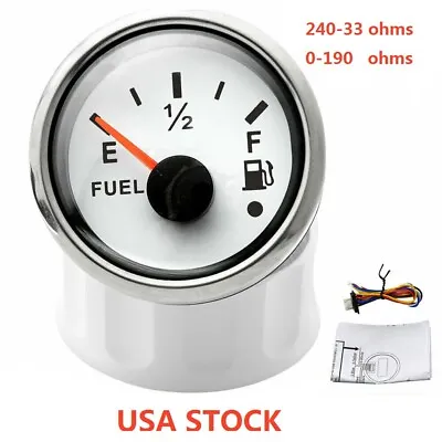 2'' 52mm Universal Fuel Level Gauge 240-33ohm/0-190ohm For Car Boat Marine Yacht • $17.96