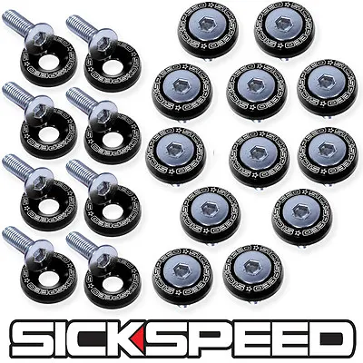 Black 20 Pc Billet Aluminum Fender/bumper Washer/bolt Engine Bay Dress Up Kit Z1 • $24.88