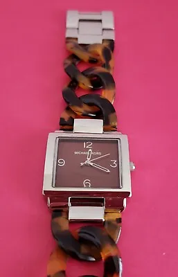 Michael Kors MK Brown Tortoiseshell Chain Link Band Analog Wrist Watch-NWD! • $49.50