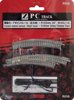 $32.50 • Buy Rokuhan Z Scale R058 Remote 195mm 30 Degree Curved Right Hand Turnout