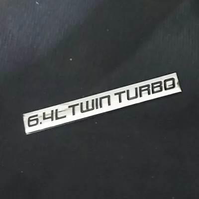 $9.98 • Buy 1x Chrome Black 6.4L TWIN TURBO Metal Sticker Badge Emblem Decal 3D Car V8 Sport
