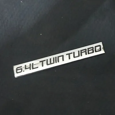 1x Chrome Black 6.4L TWIN TURBO Metal Sticker Badge Emblem Decal 3D Car V8 Sport • $9.98