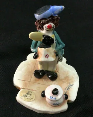 Zampiva Clown Figurine 3  Tall Italian Art Pottery Vintage 60s Handmade • $39.99