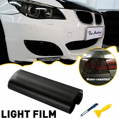 12x72  Smoke Matte Black Tail Light Headlight Tint Vinyl Film Overlay Wrap Sheet • $10.99