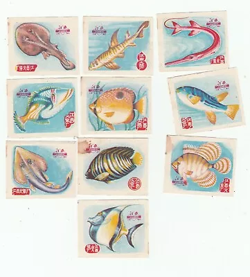 Complete Set Of Fishes - Matchbox Labels- China (p18) • $9