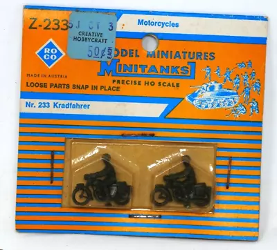 Roco Minitanks #1233 1/87 HO Scale German WWII Motorcycle Pair • $7.49