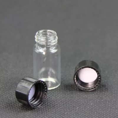 3ml 5ml Glass Bottles Sample Vials Clear Black Screw Cap Reagent Medicine Jars • £2.15