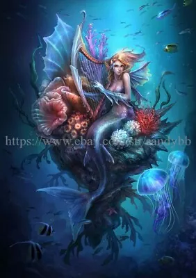 Fantasy Mermaid 14X20 Inch Paper Poster Interior Wall Decor • $17.95