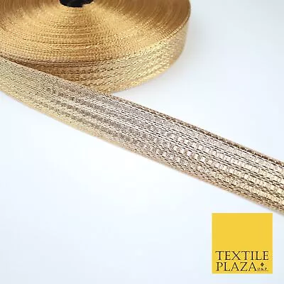 Gold 4 Row Glitter Shimmer Striped Lines Zari Trim Border Ribbon Lace X359 • £55