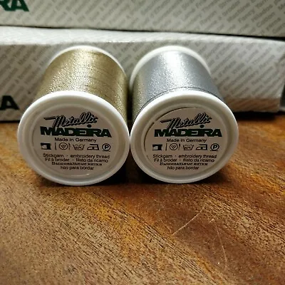 Madeira Metallic No.15 Hand Embroidery Thread 300m Spool Colour Gold/Silver • £8.95