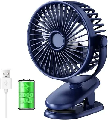 $45.99 • Buy 2000mAh Rechargeable Portable Fan, USB Clip On Fan 720° Free Adjustment Quiet