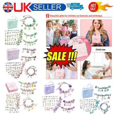 £11.96 • Buy Bracelet Making Kit Beads Jewellery Charms Pendant Set DIY Craft Girls Kids Gift