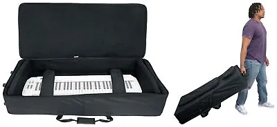 $159.95 • Buy Rockville 61 Key Keyboard Case W/ Wheels+Trolley Handle For Roland V SYNTH GT