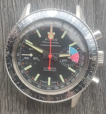 Vintage Men's Aero Neuchatel Yachting Chronograph Watch Submarine Valjoux 7733 • $1290