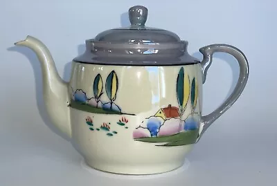 Vintage Lusterware Porcelain Teapot Hand Painted Made In Japan Beautiful Colors • $24